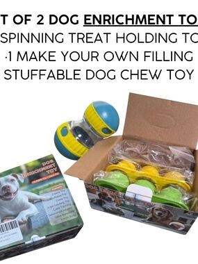 Set Of 2 Dog Enrichment Treat Toys (2-Pack)